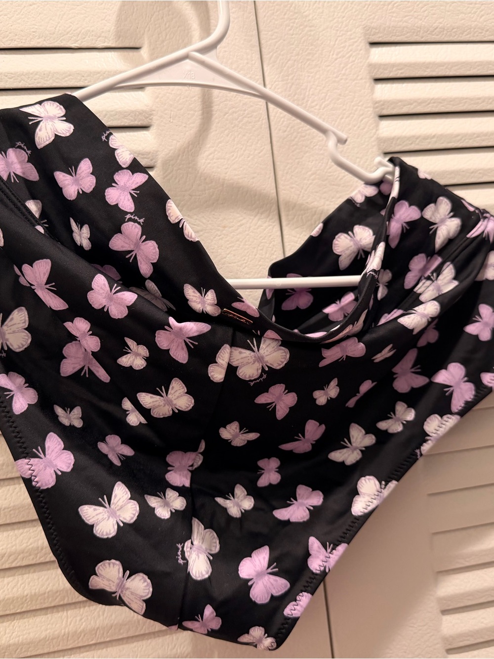 victoria secret pink high waisted Swim Bottoms with Pink Butterfly Print